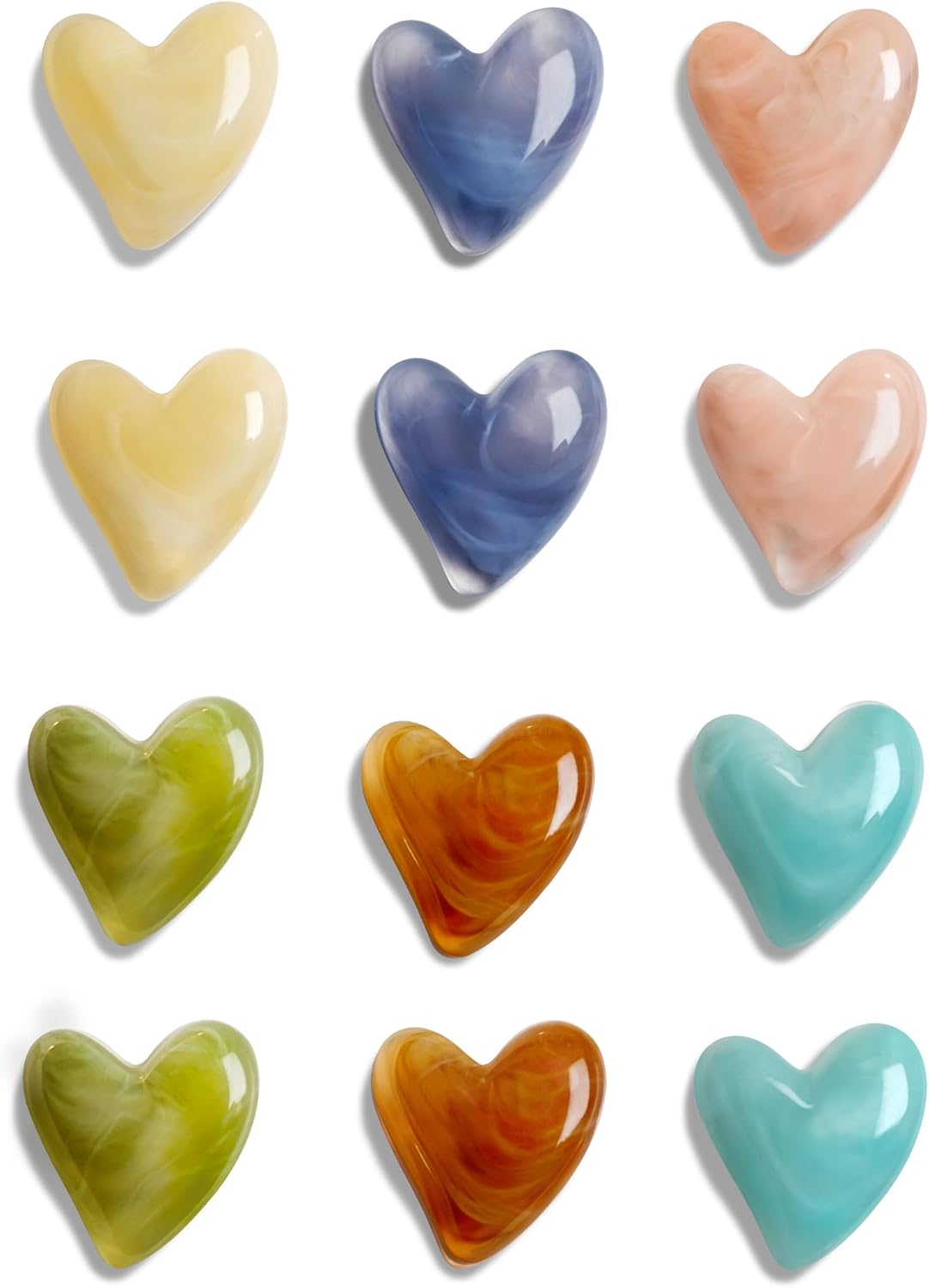 Mymazn 12Pcs Fridge Magnets Cute Refrigerator Magnet, Colorful Magnets for Whiteboard Cabinet Locker, Heart Decorative Magnets for Classroom Kitchen Office Mymazn 12Pcs Fridge Magnets Cute Refrigerator Magnet, Colorful Magnets for Whiteboard Cabinet Locker, Heart Decorative Magnets for Classroom Kitchen Office