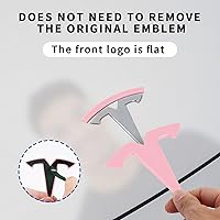 Vista 4 de Emblema para Tesla Modelo Y 2024-2021 Accesorios Logo Cubierta ABS Logo Tapas rosa- 2 piezas