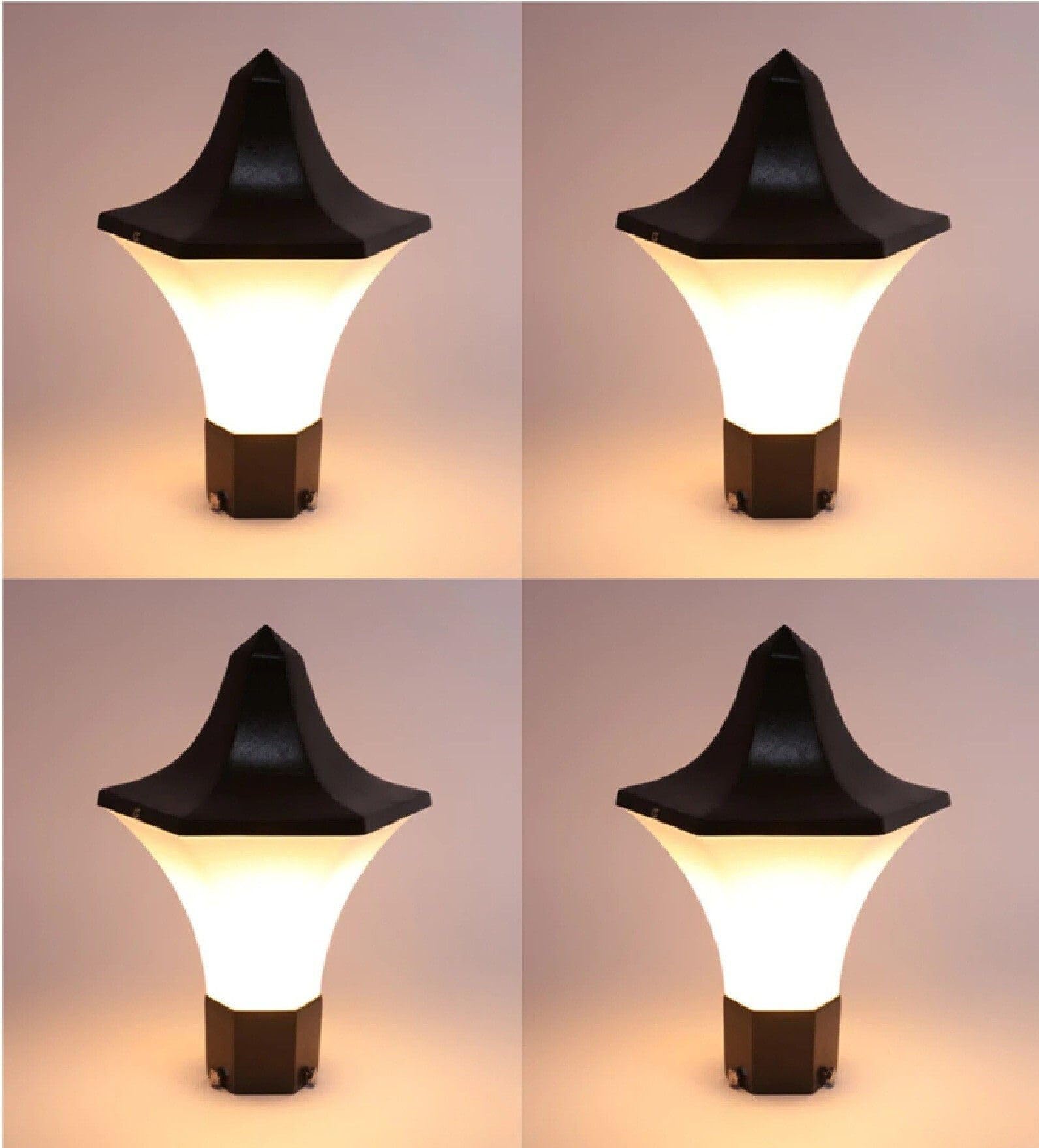Fixed Gate Light Black Iron | Pack of 4 Outdoor Garden and Roof Entrance Lamps | Durable Weather-Resistant Decorative Exterior Lighting Fixture-image-44