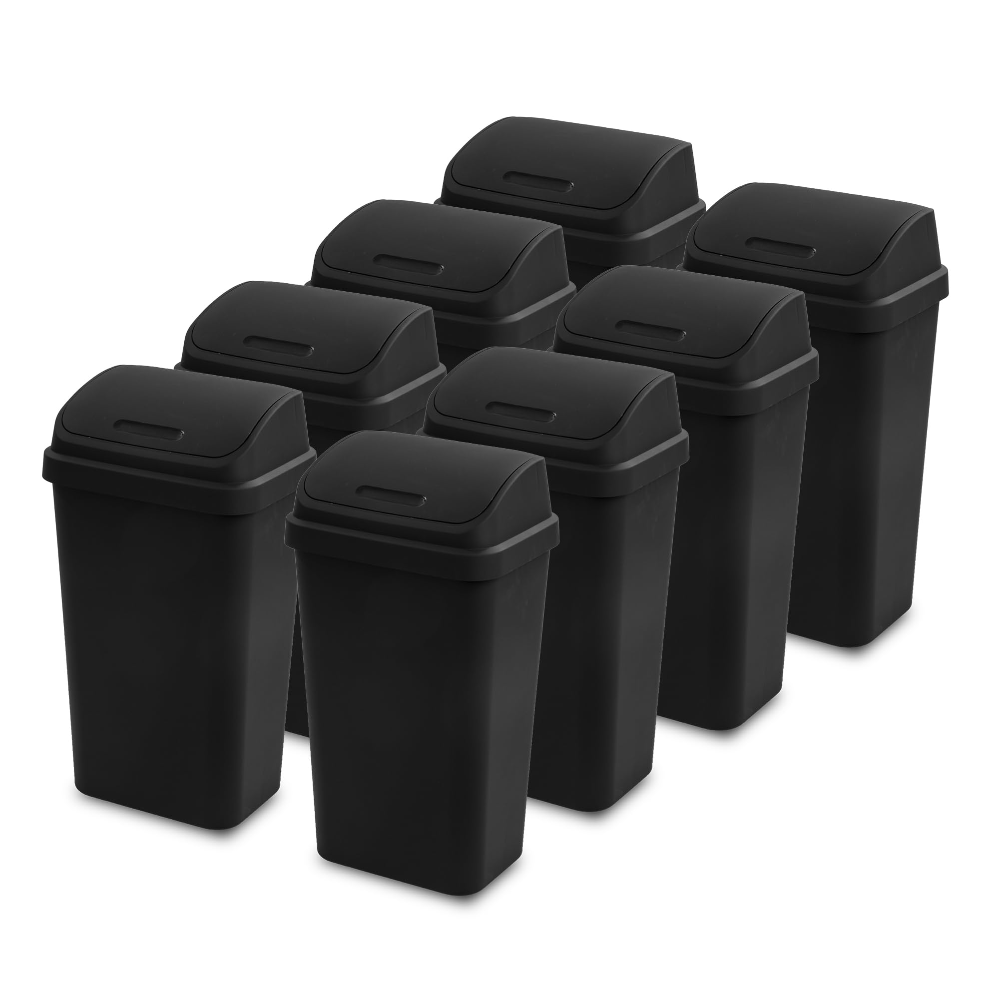 Sterilite 8-Pack Sleek Square Trash Cans for Modern Convenience