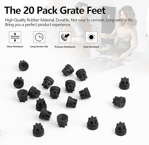 Miniatura 5 de Pieza de patas de rejilla de goma  Repuesto para cocina Thermador Bosch RangeGas Cooktop compatible con número de pieza 00618112, 00637940, 1999626,