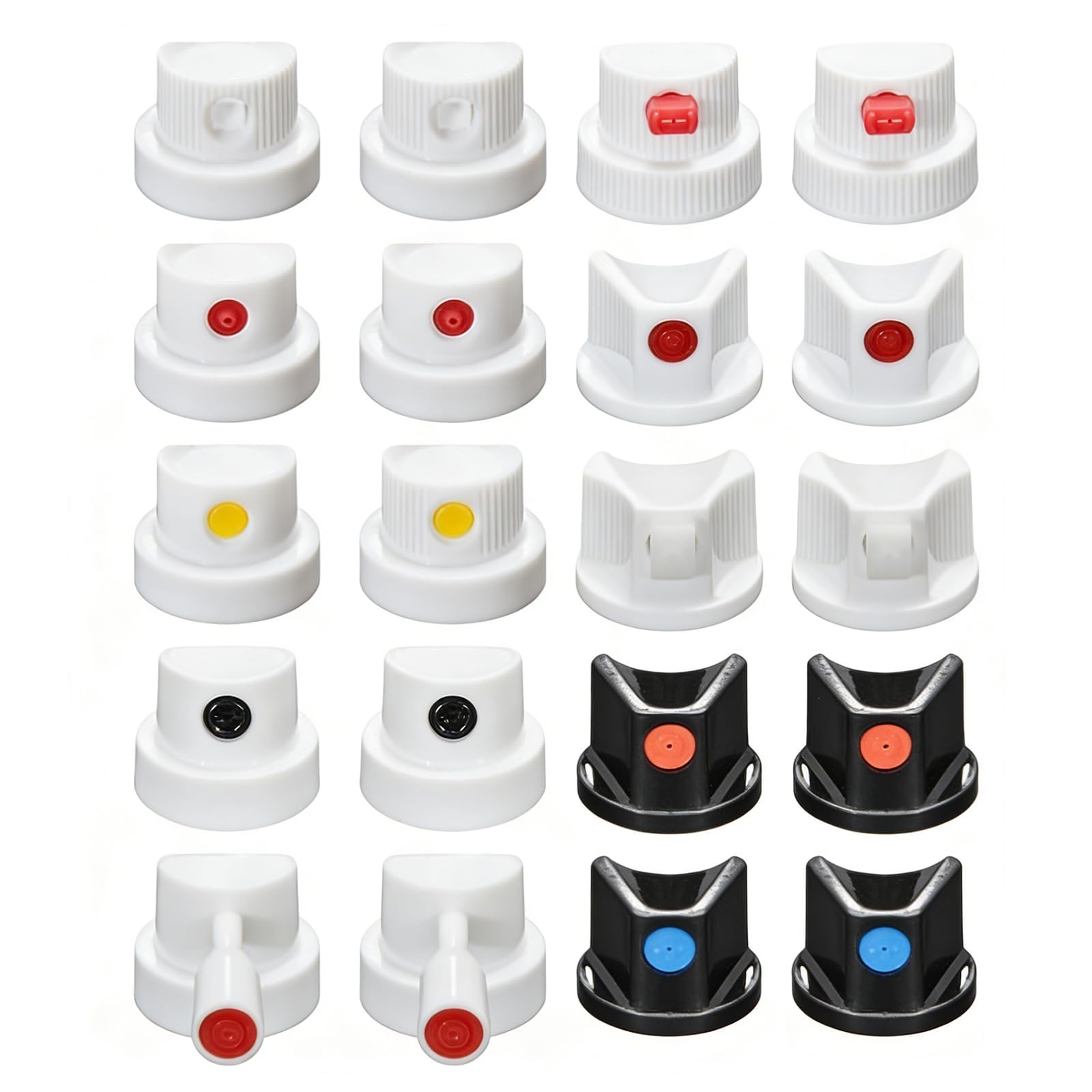Photo 1 of 20 Pcs Spray Can Nozzle Kit Assorted Caps and Tips Replacement for Standard Spray Paint Cans Including Graffiti Fat Caps Skinny Caps for Auto Repair and Art Projects