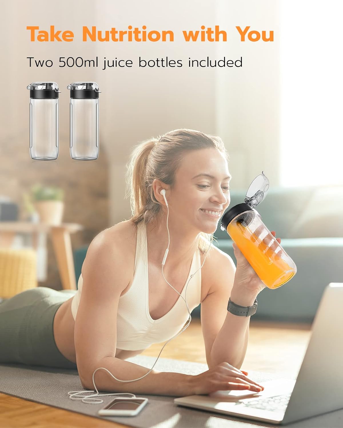 Masticating Juicer, Cold Press Juicer with 2 Bottles and 3 Modes, 95% Juice Yield Slow Juicer with 3.3’’ Large Feed Chute, Slow Masticating Juicer for Vegetable Fruit with Recipes and Brush (Black)