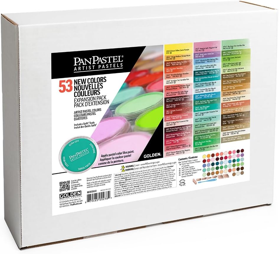 PanPastel Artist Pastels by GOLDEN, Expansion Pack, 53 Color, Professional Artist Pastels, Unique Pan Format (cake-like)