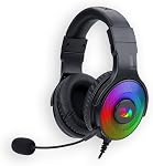 Redragon H350 RGB Casque de jeu filaire, dynamique RGB Feux arrière - Stéréo Surround-Sound - 50MM Conducteurs - Microphone amovible, casques over-Ear PC/PS4/XBOX Un/NS