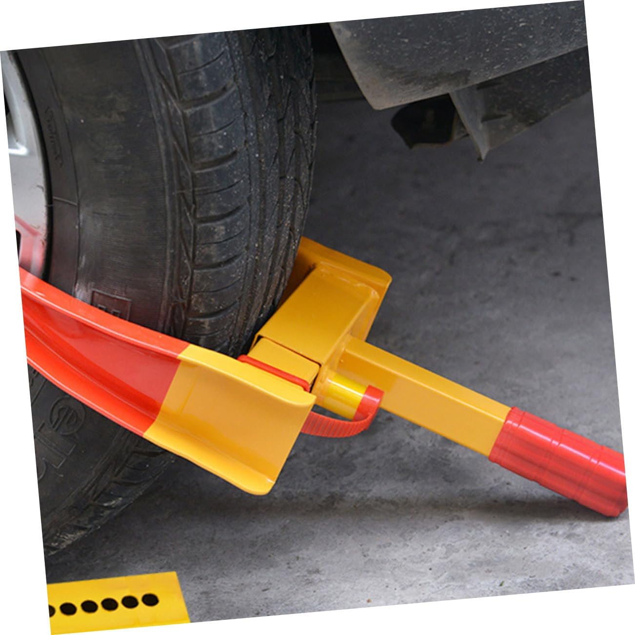 Mikinona 9holes Car Wheel Chock Lock Heavy-Duty Anti-Theft with Vise-Type Design and High-Strength Construction for Maximum Security
