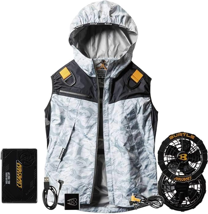 Amazon.co.jp Burtle AC1094 Work Clothes with Fan, Aircraft Parka, Vest
