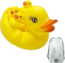 4 Pieces Rubber Duck Bath Toy with Storage Bag, Floating for Pool, Classic for Bath