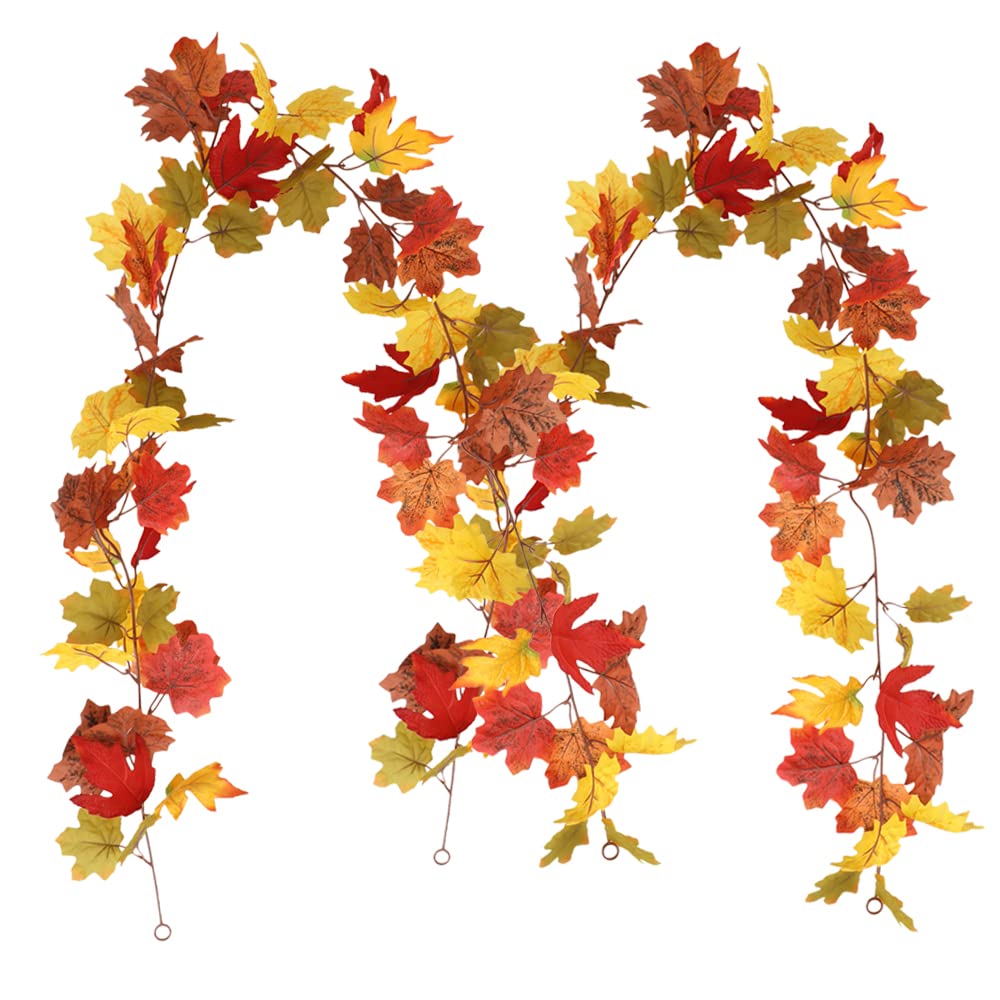 Guirlande feuille d érable homEdge lot de 2 pour décoration automne