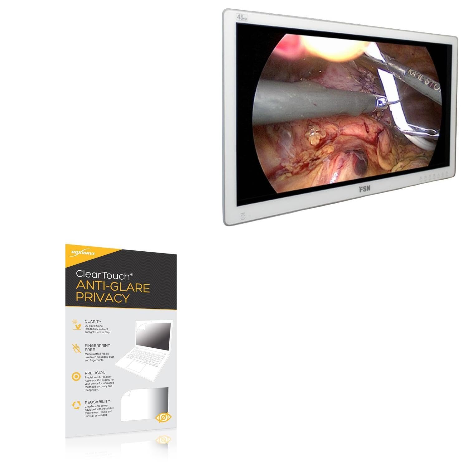 BoxWave Screen Protector Compatible With FSN FM-F2701D (27 in) - ClearTouch Anti-Glare Privacy (2-Pack), Privacy Screen Protector Flexible Film Anti-Glare