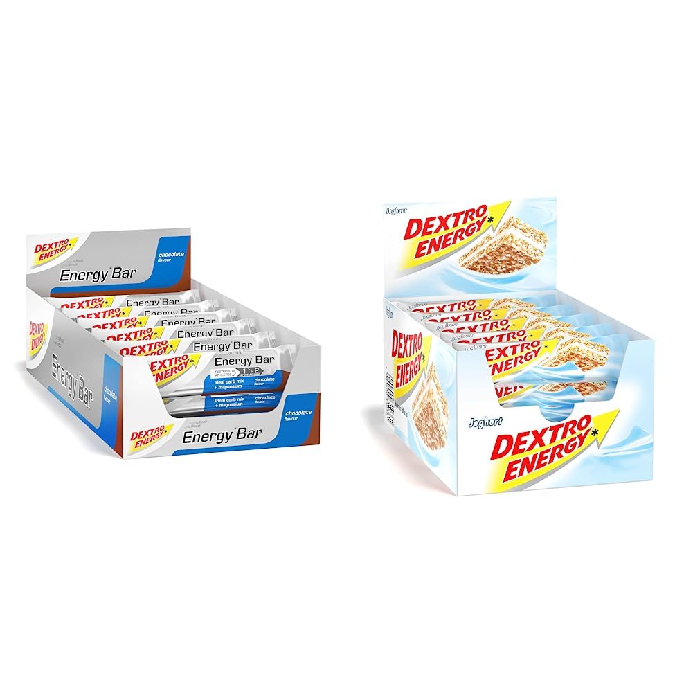 Dextro Energy Energy Bar - Schokolade - 24x50g (24er Pack) & Müsliriegel - kohlenhydratreicher Riegel als Alternative zum Schokoriegel mit wertvollem Getreide und energieliefernder Dextrose