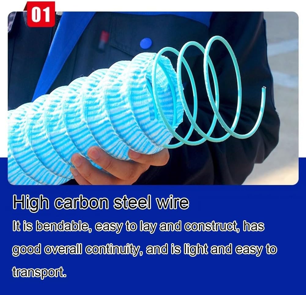 Industrial Soft Perforated Drainage Pipe 2/3/4/6/8 Inch - Durable Duct Hose with Steel Wire Reinforcement for Landscaping & Underground Applications (10cm, 20m/65.6ft)
