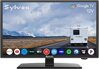 SYLVOX Smart RV TV, 19" 12 Volt TVs for RV Camper DC/AC Powered HDTV, Compatible with Google OS, Support Download APPs, Google Assistant, Bluetooth WiFi, 9-32V Wide Voltage Protection