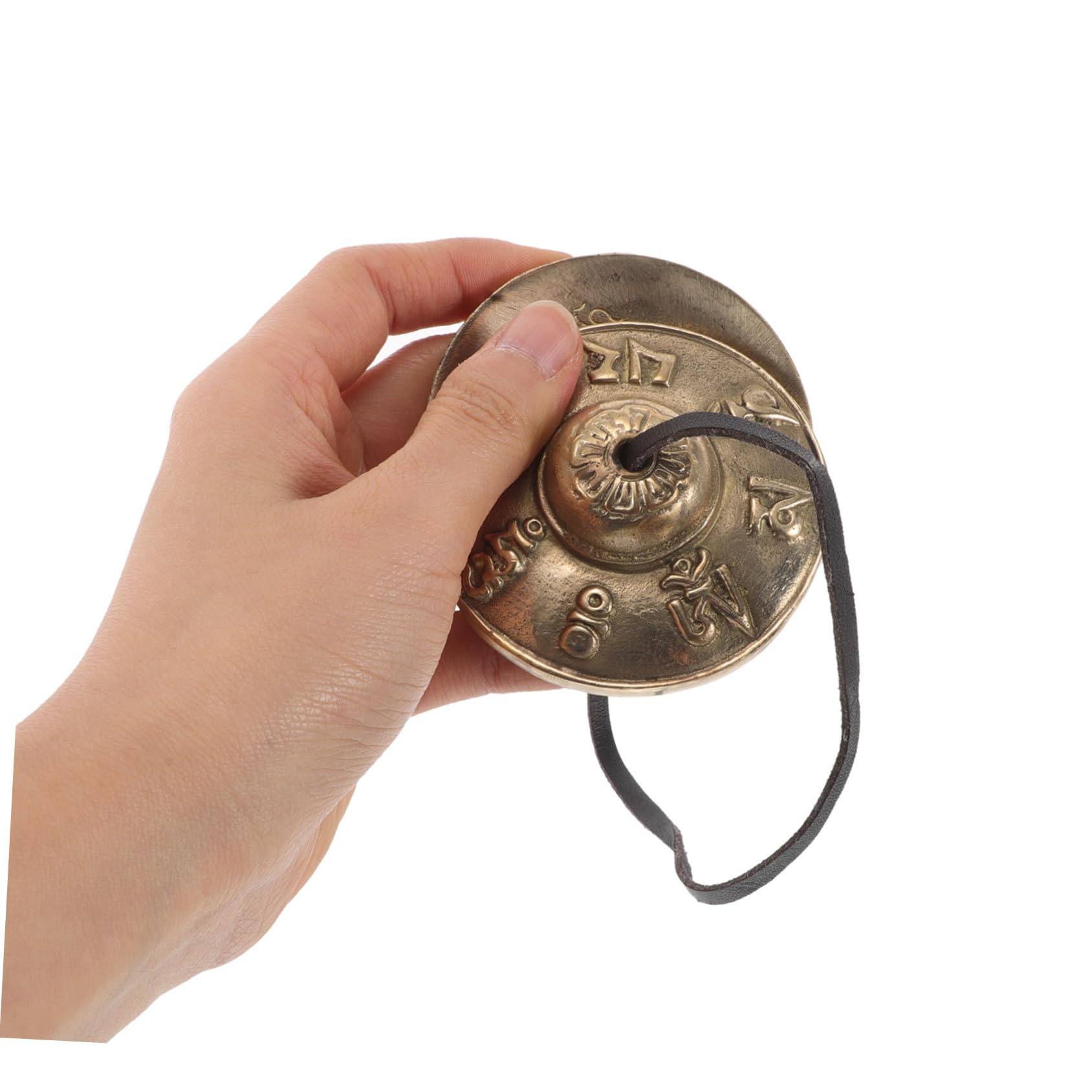1 Paar Tibetische Tingsha Zimbeln aus Kupfer, Gold