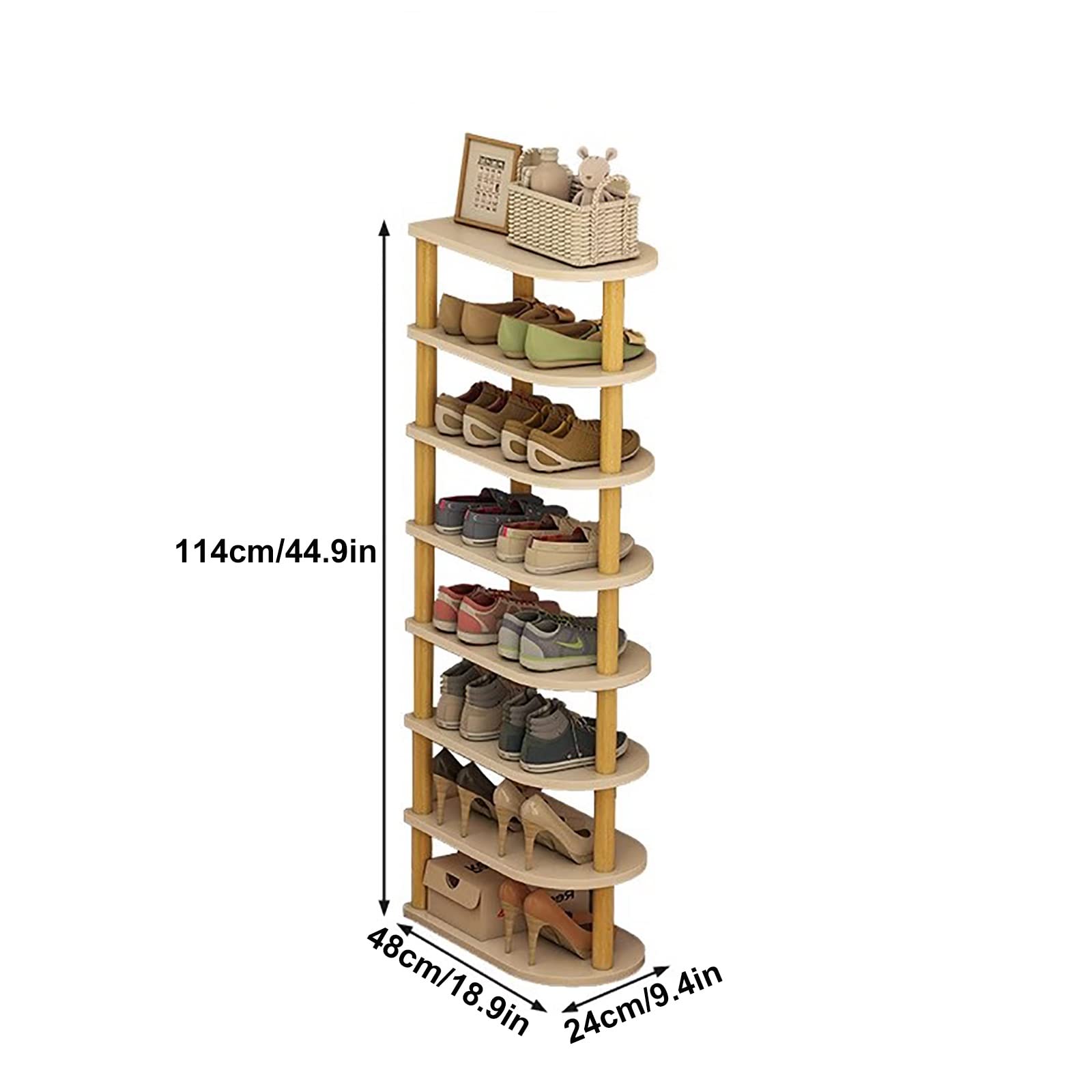 Organizador de Zapatos de Madera para Entrada, gabinete de Almacenamiento de Zapatos y Botas de 10 Niveles, Torre de Zapatos Multifuncional para Entrada de Puerta, Organizador de Zapatos Que