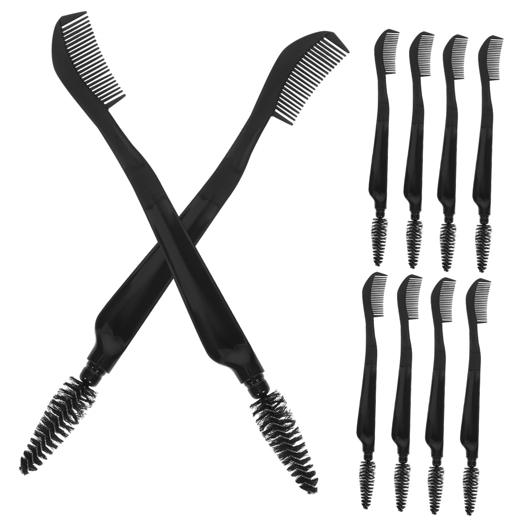 Mikinona Eyelash Brush Eyebrow Comb 10pcs Micro Eyebrow Brush Dual Makeup Tool Portable Travel Set