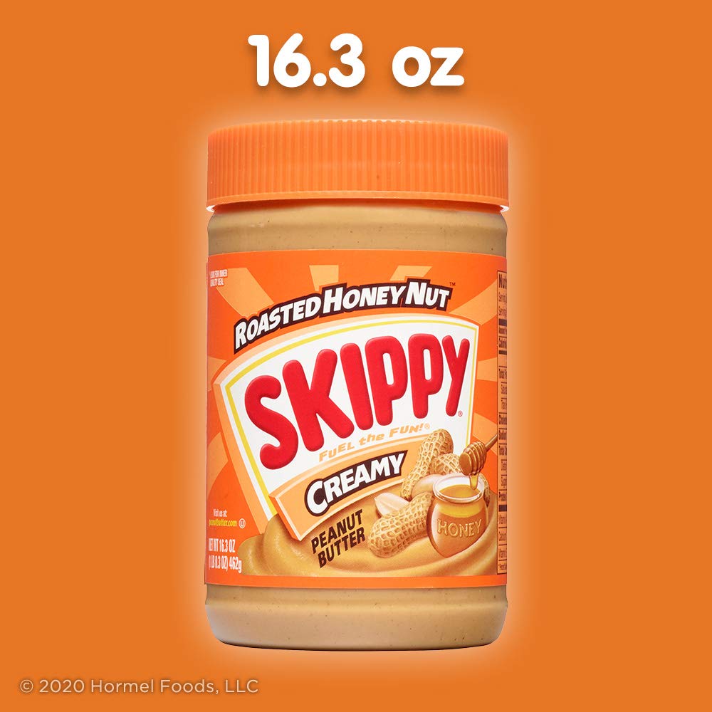 SKIPPY ROASTED HONEY NUT Creamy Peanut Butter, 16.3 Ounce (Pack of 12)