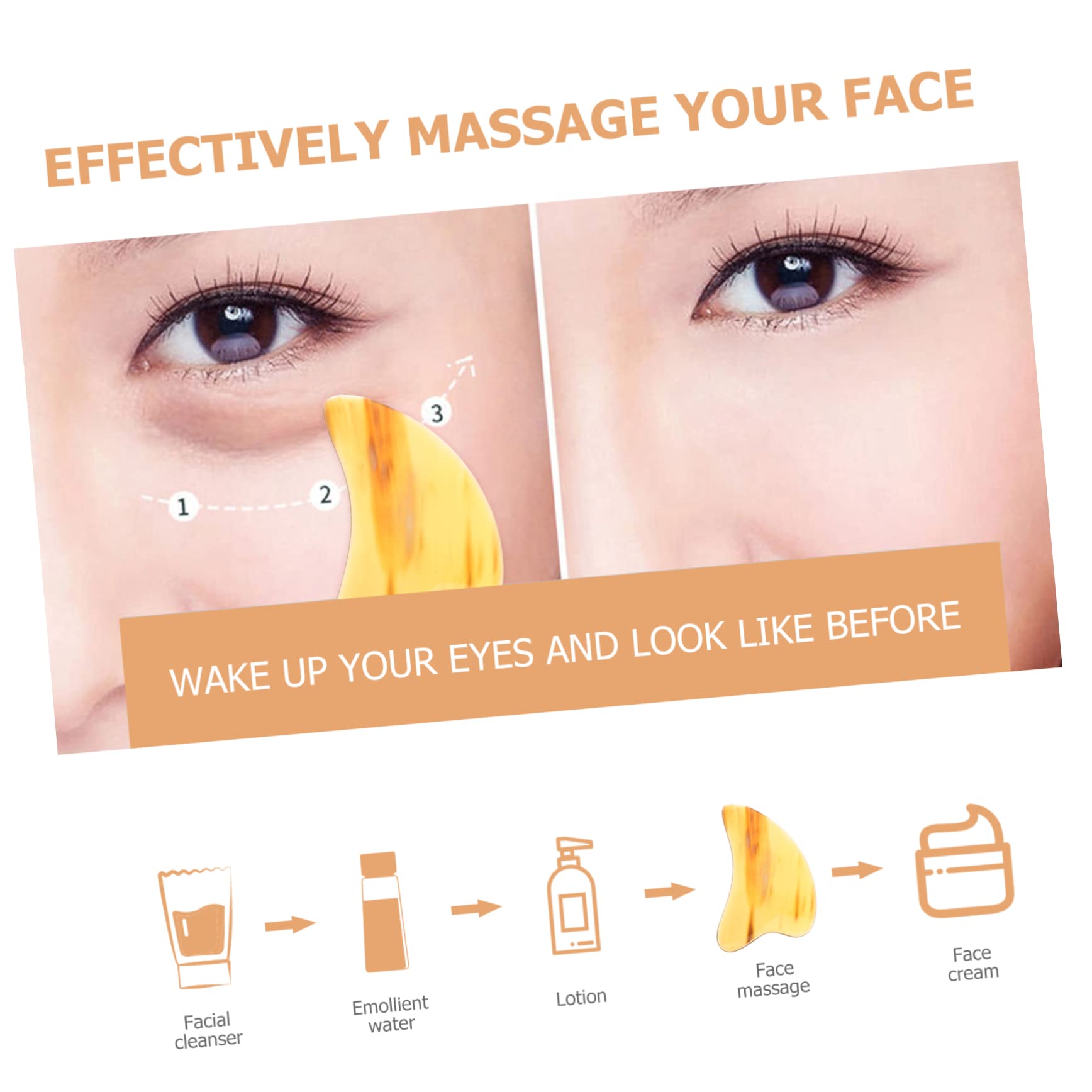 Beavorty 5 Piezas De Tablero Gua Sha Raspador Facial Portátil Suministro Doméstico Para El Facial Hecho De Material Para Masaje Corporal.