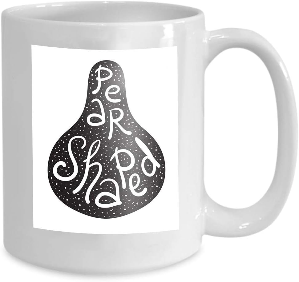 Mug Coffee Tea Cup pear Shaped Emotional Handwritten Fancy Quote