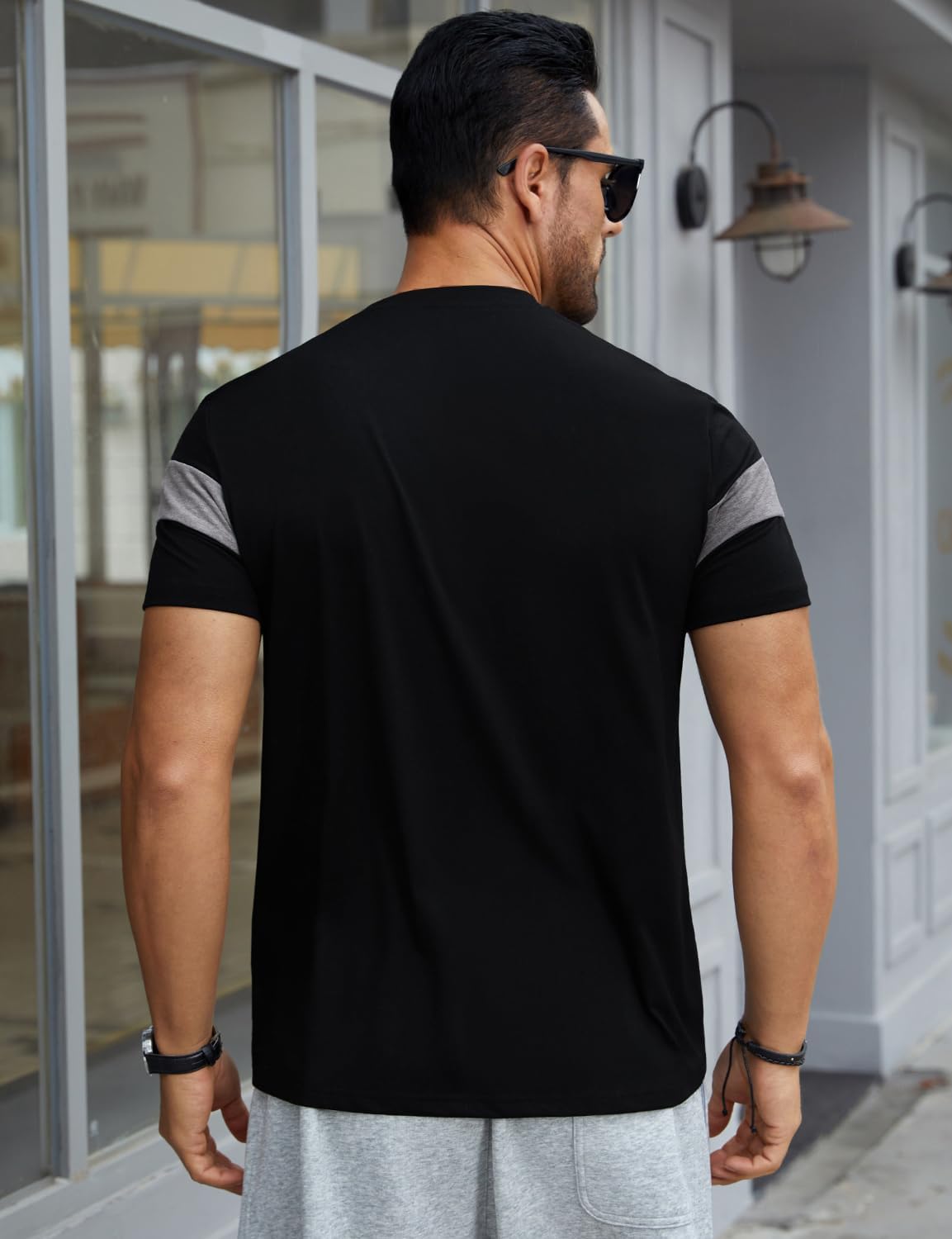 Hardaddy Men's Short Sleeve Tee Color Block Crew Neck Pullover Casual Basic Shirts - Image 3