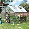 WACASA 6.2 x 10.2 FT Polycarbonate Greenhouses Kit w/Sliding Door and Vent Window,Rain Gutter, Raised Base and Anchor,Aluminum Heavy Duty Walk-in Plant Greenhouse for Backyard/Outdoors All Season WACASA 6.2 x 10.2 FT Polycarbonate Greenhouses Kit w/Sliding Door and Vent Window,Rain Gutter, Raised Base and Anchor,Aluminum Heavy Duty Walk-in Plant Greenhouse for Backyard/Outdoors All Season