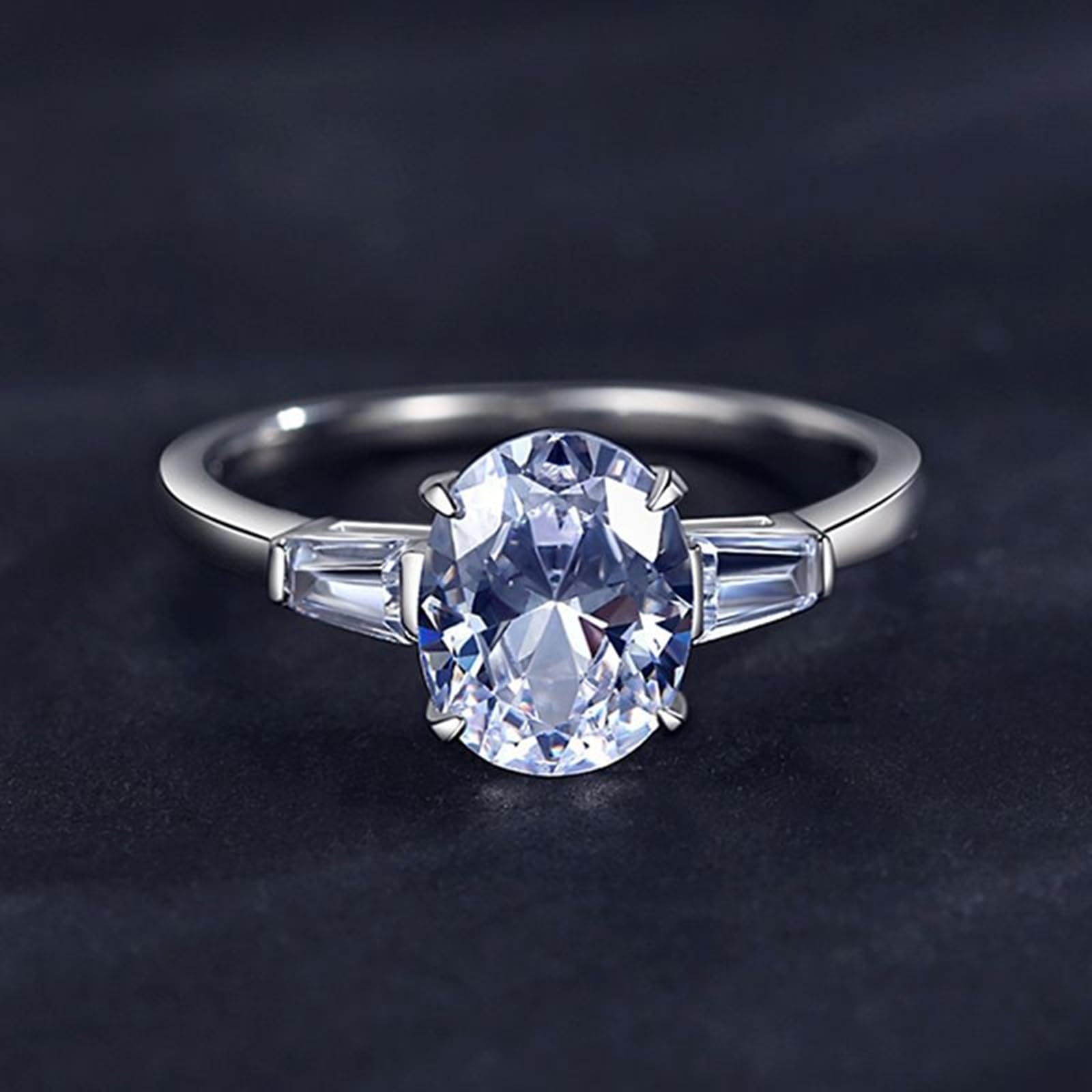 3 kamienie obrączki ślubne, pierścionki zaręczynowe dla kobiet z 2-karatowym moissanitem, złote pierścionki dla kobiet 18 K, rozmiar 47 (15,0)-65 (20,7)
