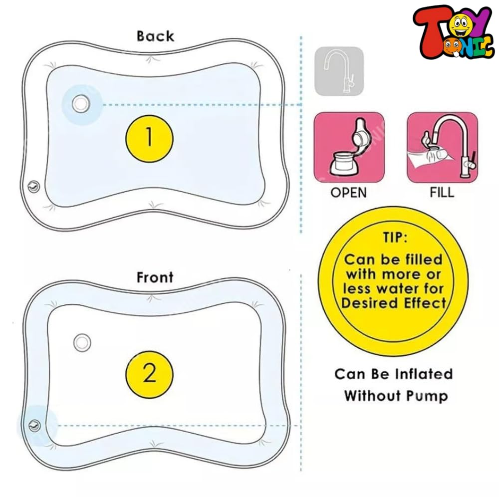TOYTONIC Tummy Time Water Mat for Babies | Water-Filled Activity Mat | Sensory Play Gym for 6-12 Months | Newborn Baby Essentials | Baby Gifts - Image 9 thumbnail