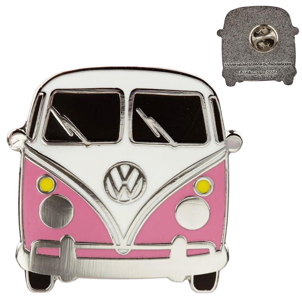 Puckator Collectable Volkswagen VW T1 Camper Bus Pink Enamel Pin Badge