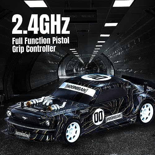 Image of Flybar Hoonigan Mustang Remote Control Car - Toy Cars, Drift RC Cars for Boys Age 8-12, 3.7V, 2.4GHz, 150ft Range, 1:16 Scale, 6mph Speed, Rechargeable Battery, Replica Design, Toys for Boys