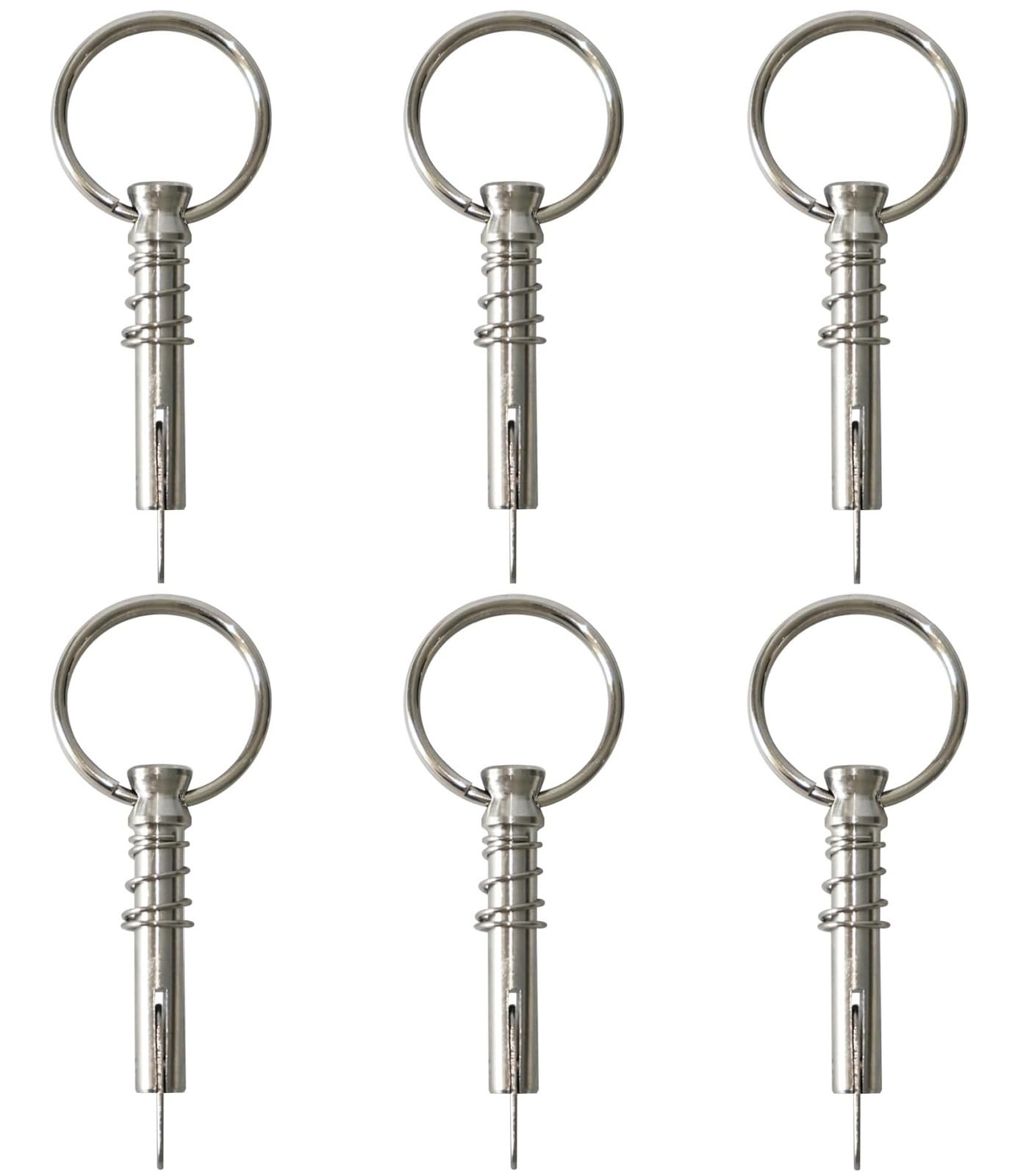 MerciL 6pcs Marine Quick Pin, 316 Stainless Steel Bimini Top Pin Boat Trailer Locking Pin Hook Lock, Dia 0.25
