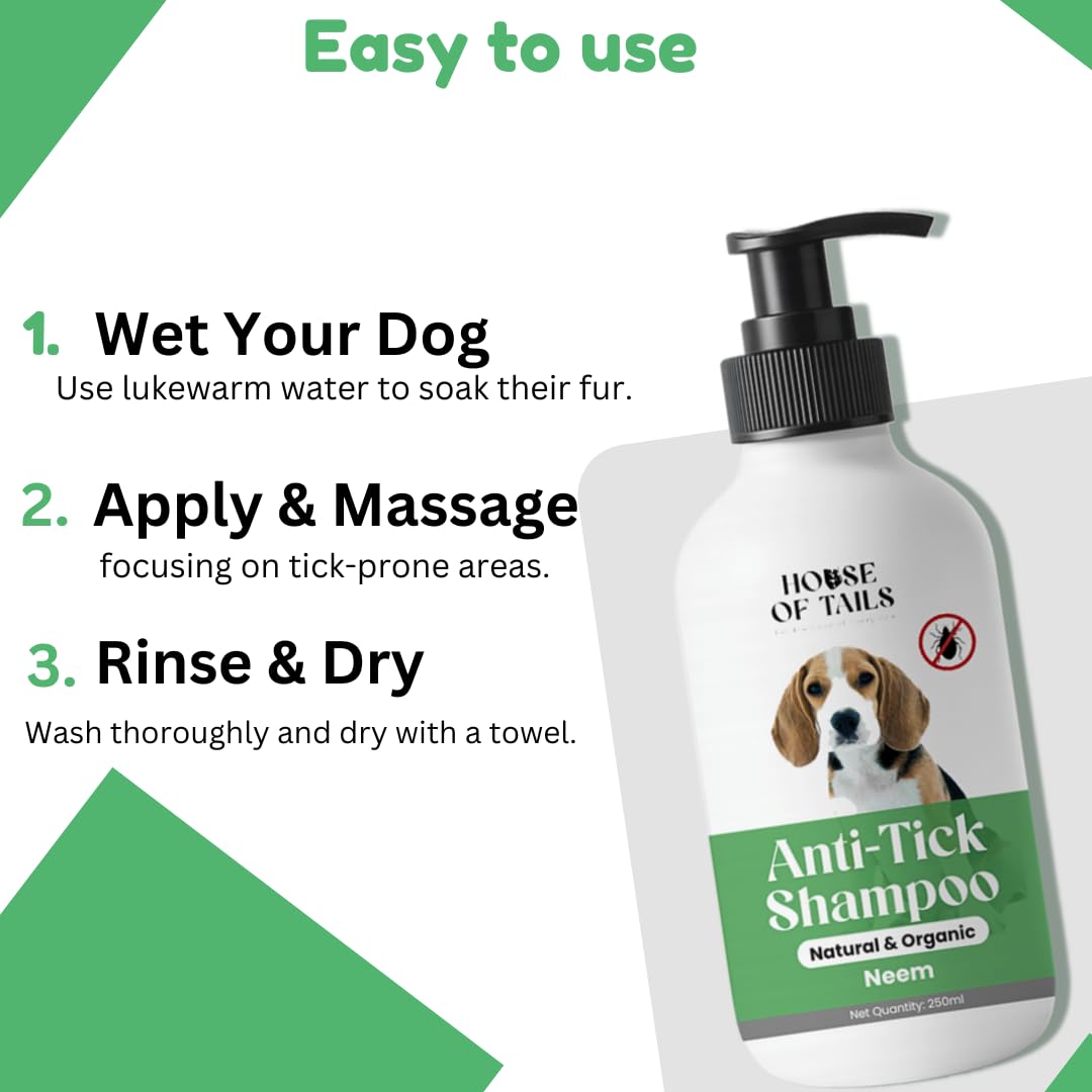 Dog Shampoo Anti Tick and Anti Itch Pet Wash for Dogs and Cats Fast Tick Removal Soothing Skin Care Gentle Grooming Clean Coat Safe for All Breeds Labrador Persian Cat 1