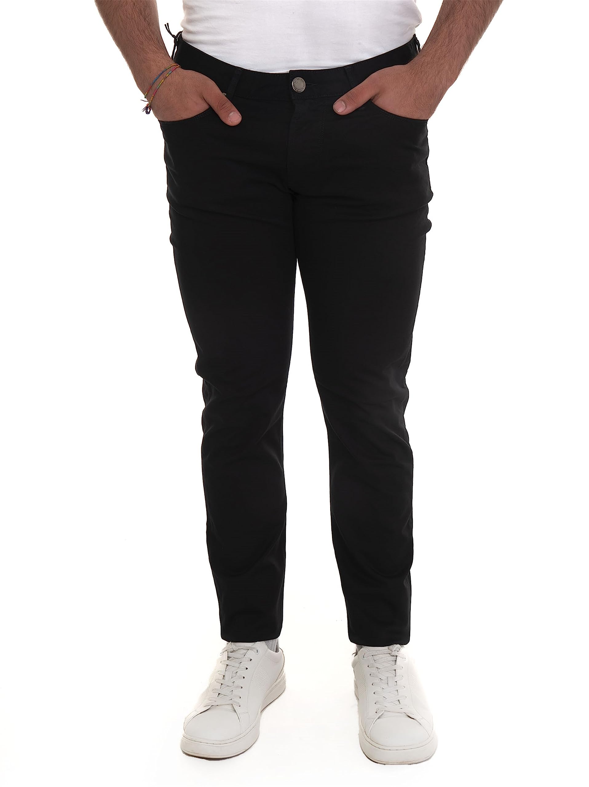Emporio Armani Men's Black J06 Slim Fit Gabardine Jeans W38 - L32 Size 38
