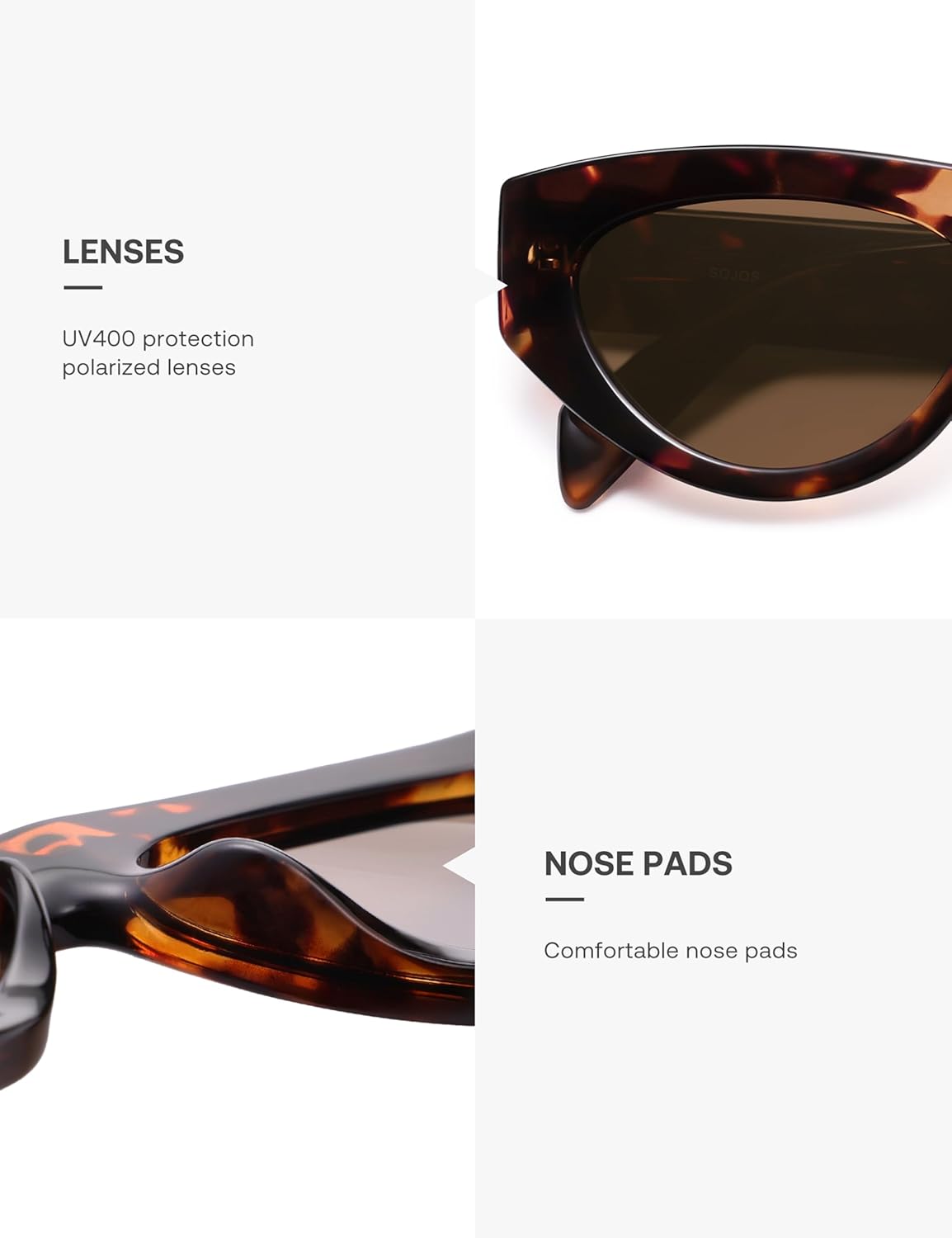 SOJOS Trendy Polarized Sunglasses Womens Retro Vintage 90s Cute Cat Eye Sun Glasses SJ2614 - Image 5