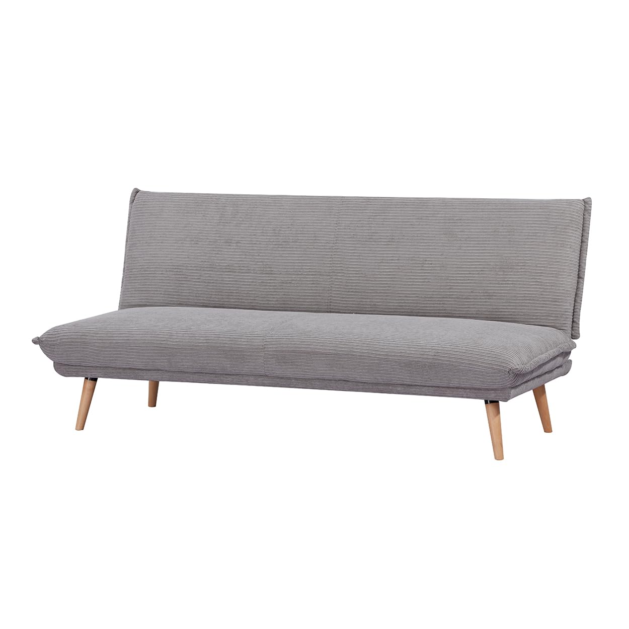 EVERGREENWEB - Divano Clic Clac trasformabile in materasso |Divano Letto 3 posti Stile Scandinavo Design moderno | Divanoletto imbottito con piedini a scomparsa e piedi in Legno | Click Velvet Grigio