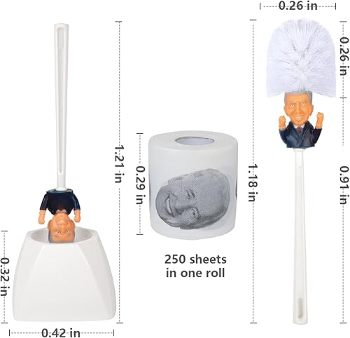 Miniatura 3 de Joe Biden - Escobilla de inodoro con soporte y papel, divertido regalo de broma política  Haz reír a tus amigos y familiares  Idea secreta de