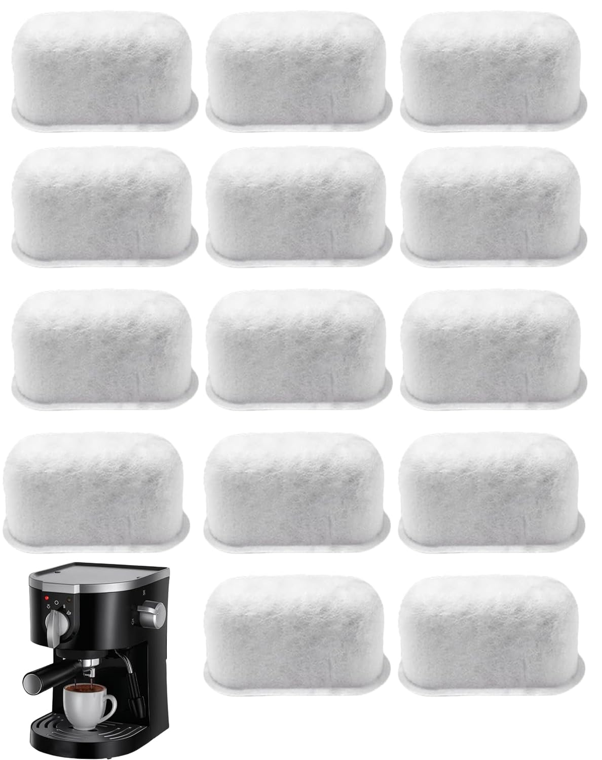 12 waterfilterpatronen voor Ninja Luxe Cafe, actieve koolstoffilters voor koffiefilters, vervangingspatronen, compatibel met de modellen ES501EU, ES601EU, ES651EU, ES655COEU en ES701EU
