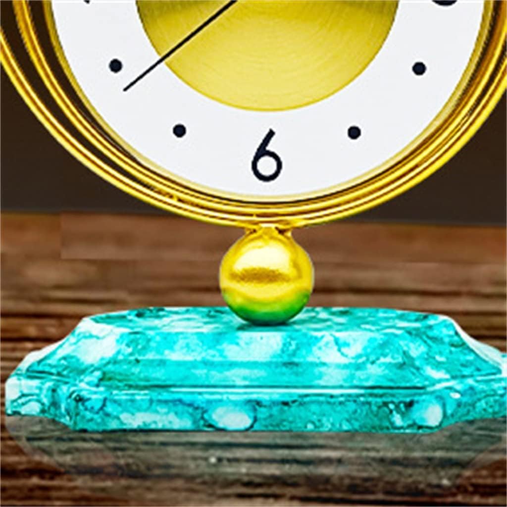 Circular Chinese Decorative Iron Silent Walking Clock Imitation Marble