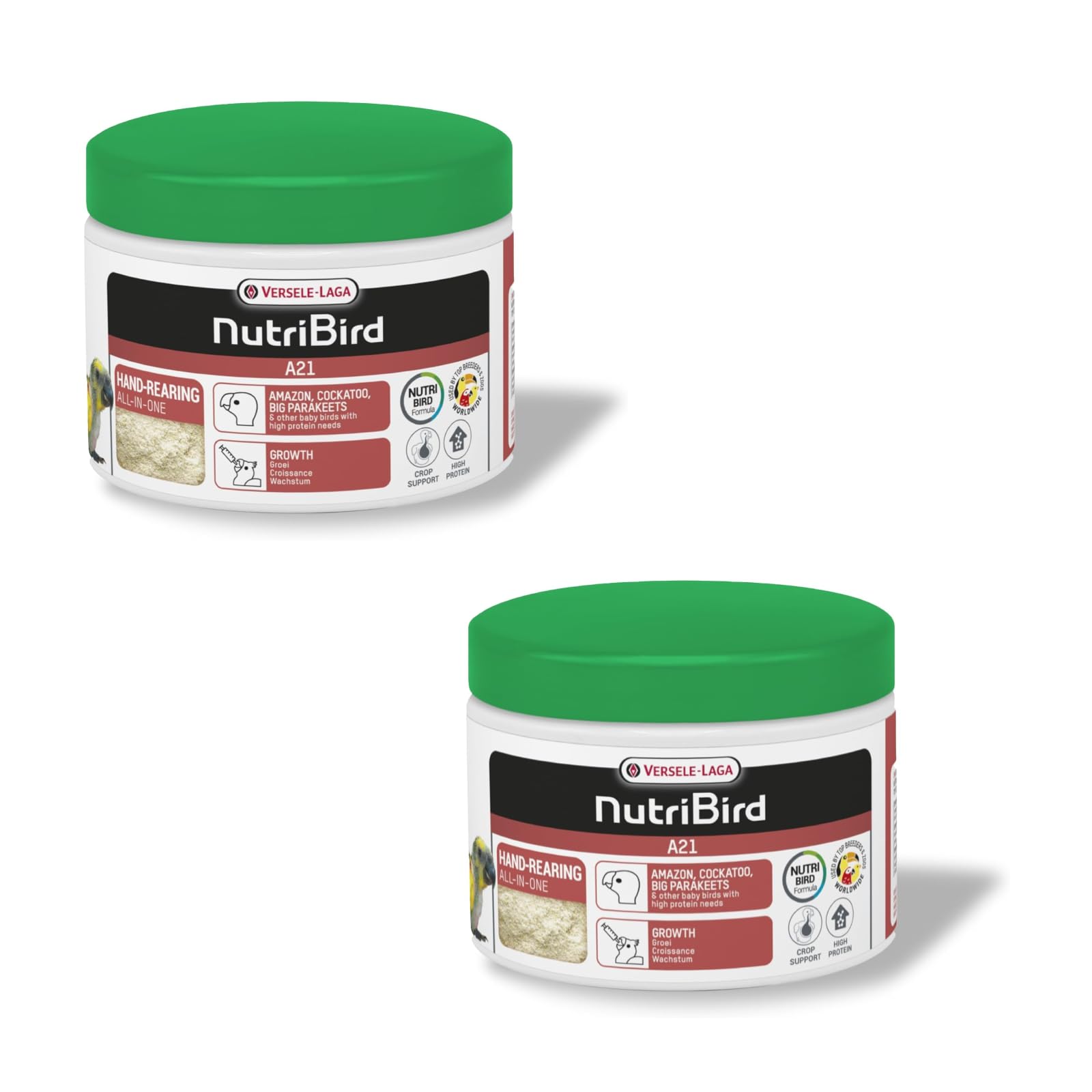 Versele-Laga NutriBird A21 | Confezione Doppia | 2 x 250 g | Alimentazione per allevamento a mano di uccelli | Per sostenere uno sviluppo ottimale di giovani uccelli sani