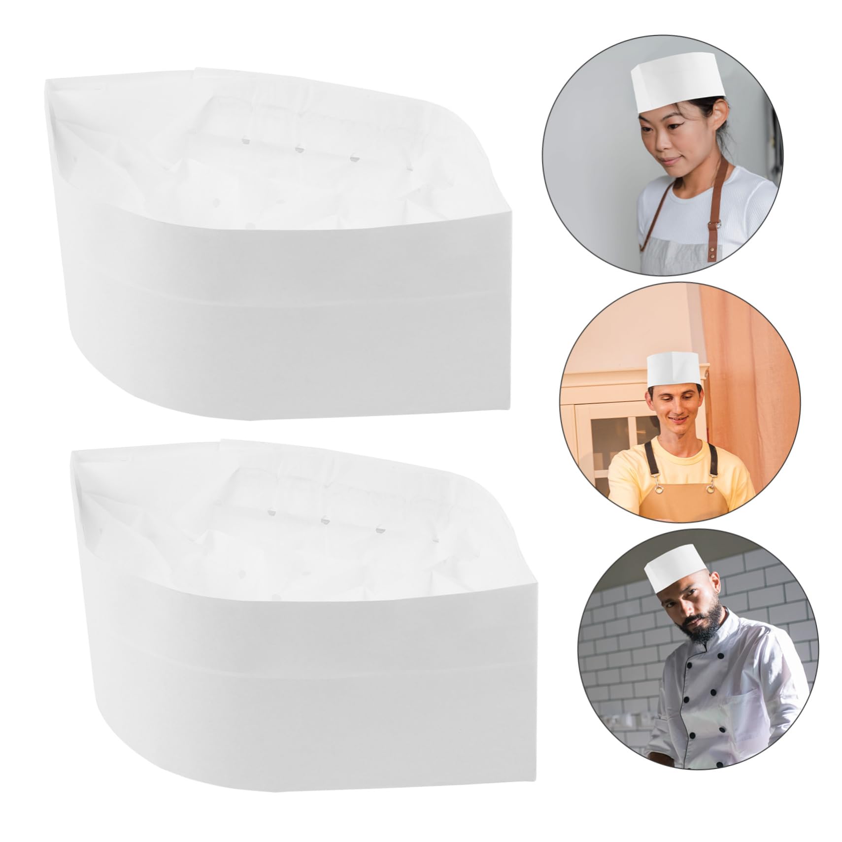 VANZACK 60 Piezas Gorros de Chef Desechables Unidades Unisex para Cocina Restaurantes Cafeterías y Fiestas Diseño Higiénico y Práctico