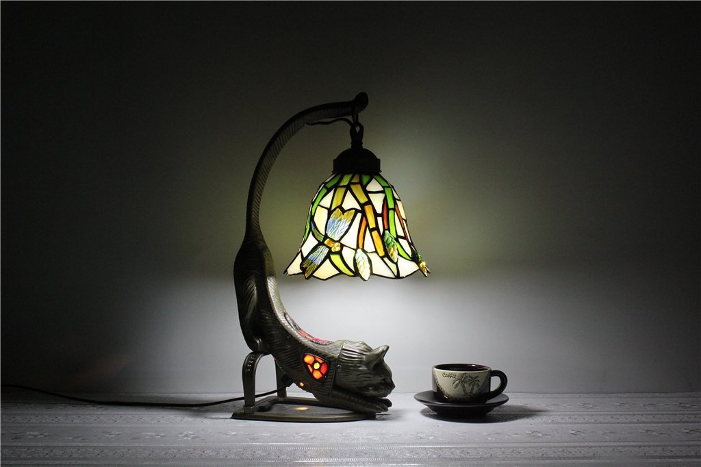 Super Black Bull 7 inch Continental Tianyuan Jing Glass Products Glass Dragonfly lamp Bedroom Bedside lamp
