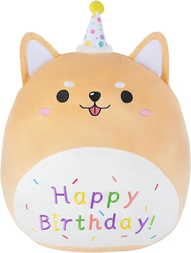 Miniatura 1 de Almohada de felpa de feliz cumpleaños, divertida felpa de 11 pulgadas, decoración de felpa suave y creativa de animales, adecuada como regalo