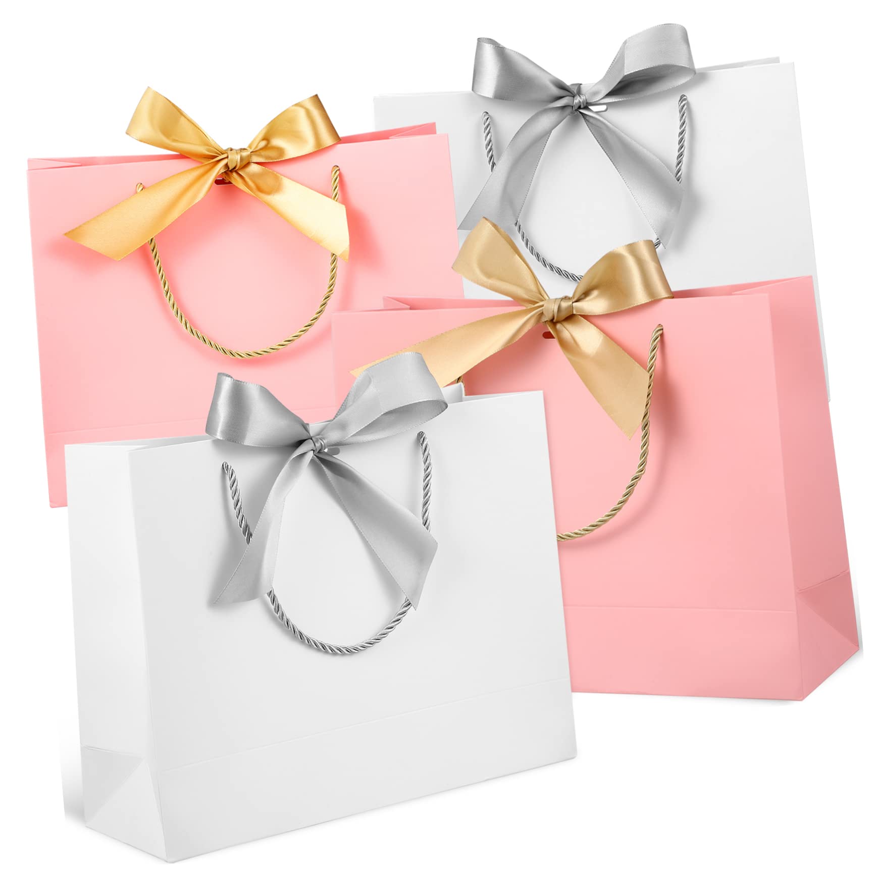 GALPADA 10stücke Papiergeschenktüten mit Henkeln Geschenkverpackungstüten mit Schleifen Kleine und Große Geschenktüten für Partys Hochzeiten Geburtstage und Feiertage