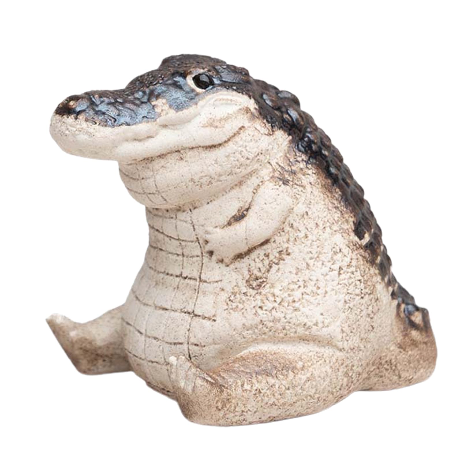 Shulemin Crocodile Statue, White Animal Crocodile Figurine, Tea Ceremony Accessory, One Size