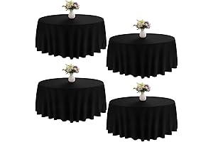 4 Pack Round Black Tablecloths
