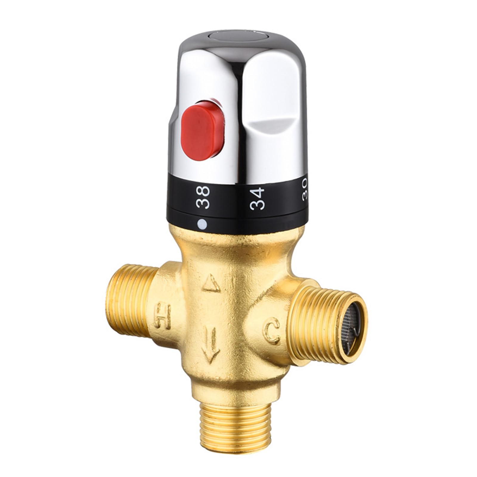 Jazuaiao A Upgrades Constant Temperature Valves 0.5In Home Improvement Essential Thermostatic Mixing For Residential Water Systems Home Renovation Brass Thermostat