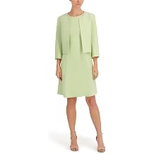 Le Suit Women's Open Front Jacket & Sleeveless Flared Dress, 2pc Set