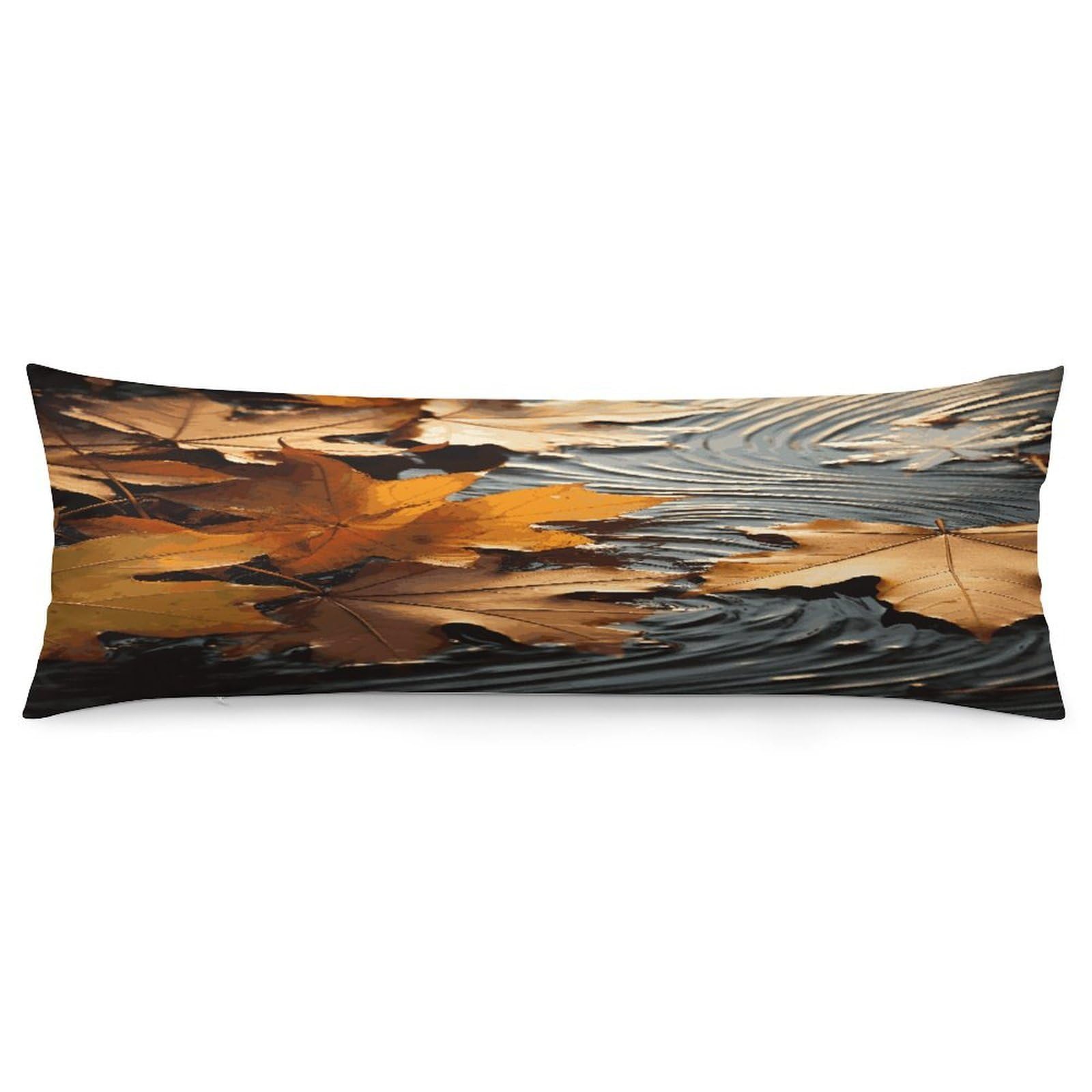 Fall Leaves Body Pillow Cover Long Body Pillow Pillowcase with Hidden Zipper Ultra Soft Polyester Pillow Cases Breathable & Silky Long Pillows Case Cover 19x53 in