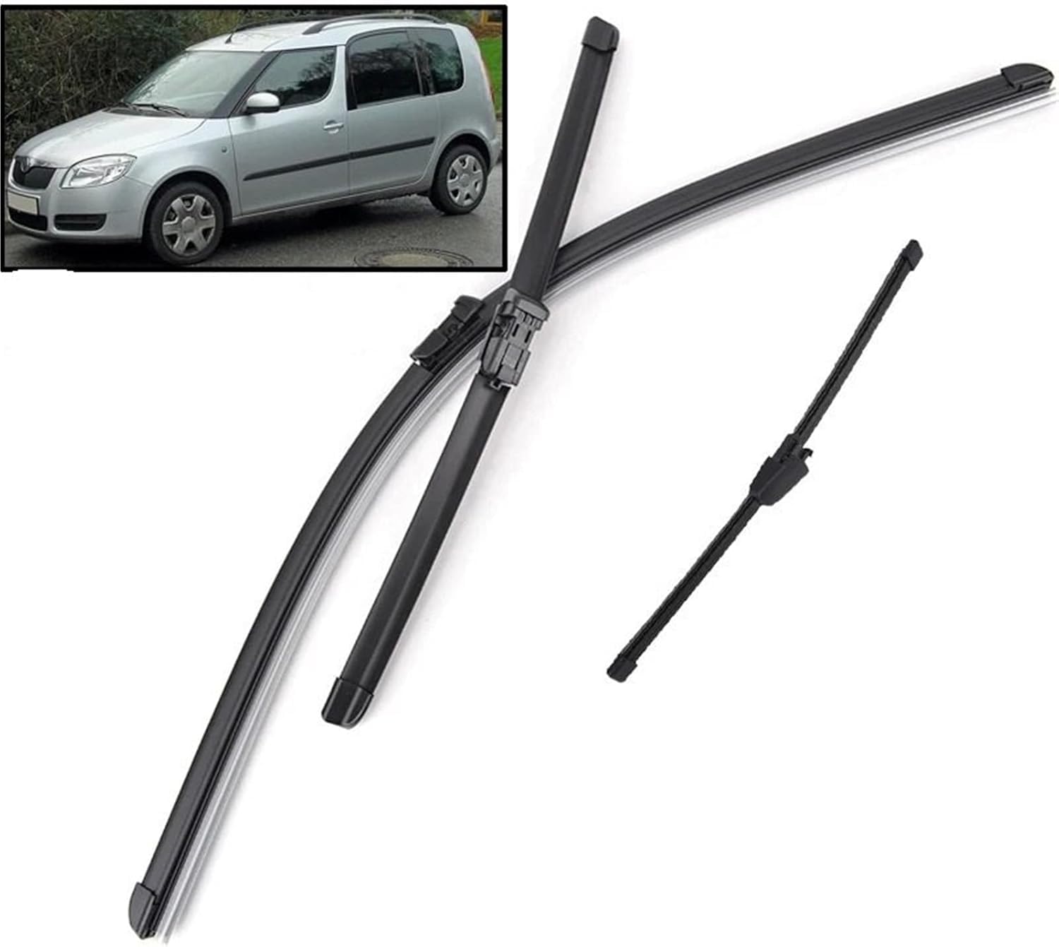 MadongJ Windshield Windscreen Wiper Blades for Skoda Roomster 2006-2013, Replacement Blades All-Weather Performance Streak-Free Windshield Wipers