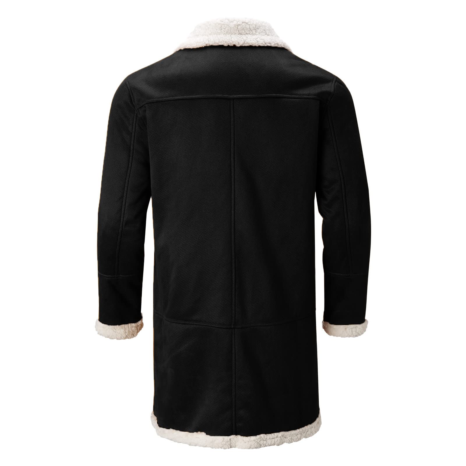 Generisch Cappotto invernale da uomo antivento lungo in pelle scamosciata