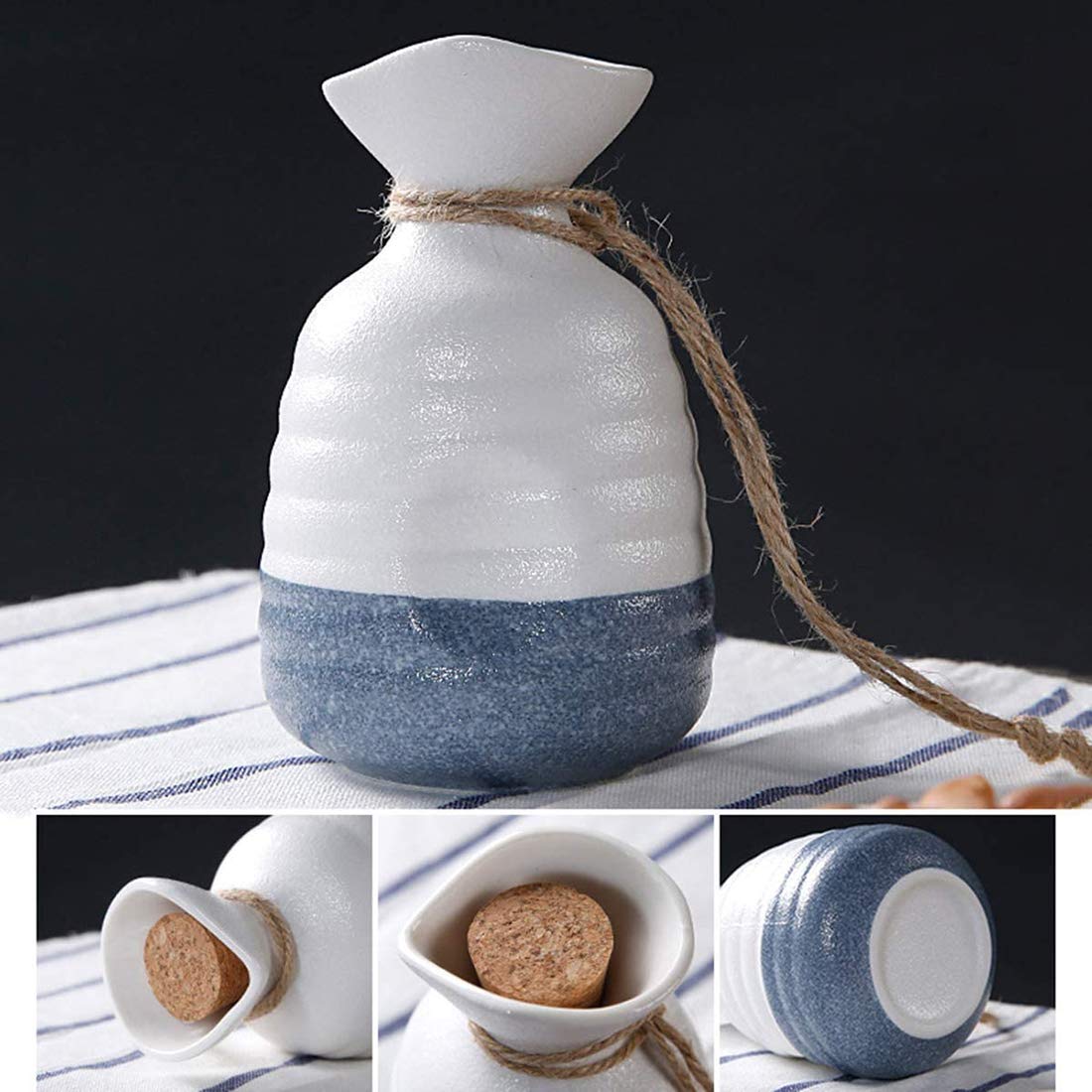 Set di Tazze da Sake Giapponesi Set da 10 Pezzi con stufe Calde e vassoi per Natale, Compleanni e anniversari